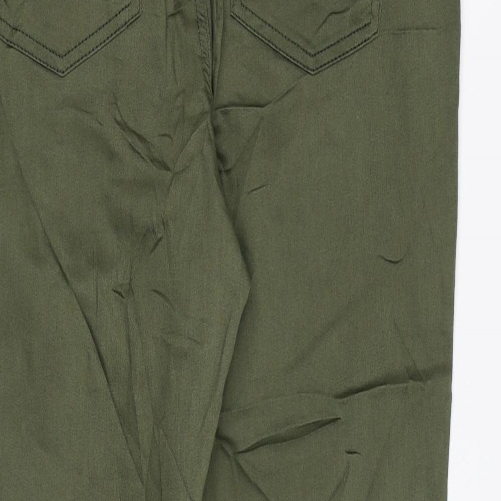Marks and Spencer Womens Green Cotton Jegging Leggings Size 14 L27 in