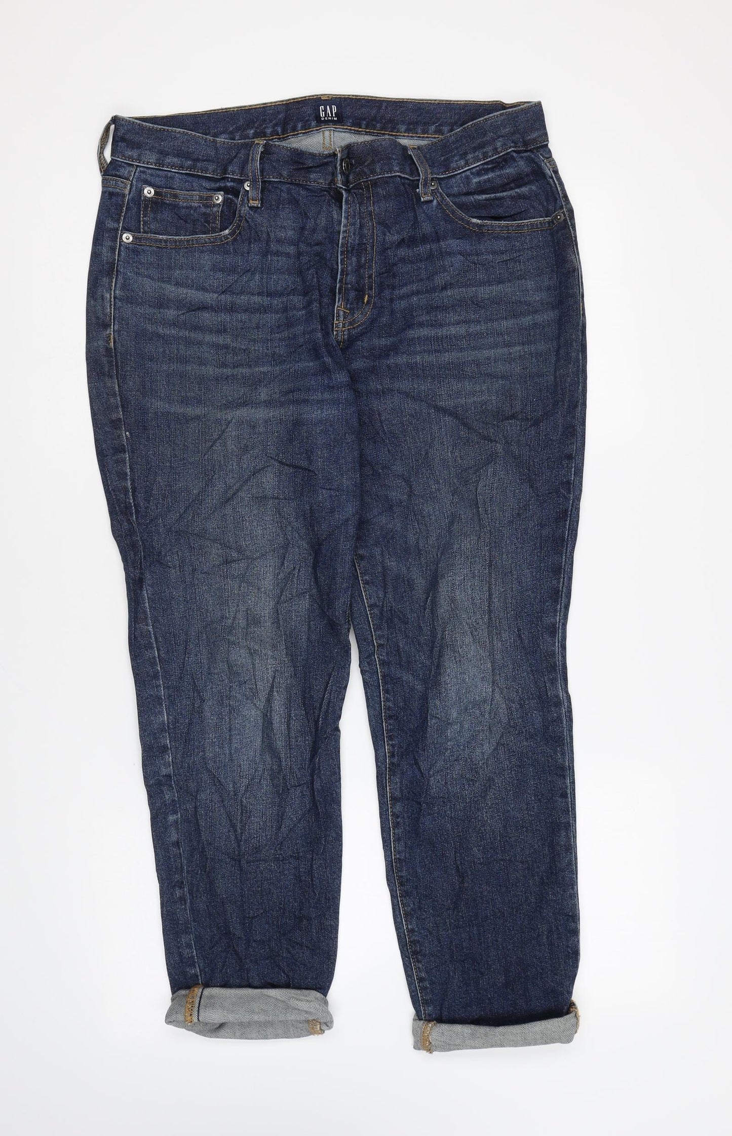 Gap Womens Blue Cotton Mom Jeans Size 28 in L26 in Regular Zip