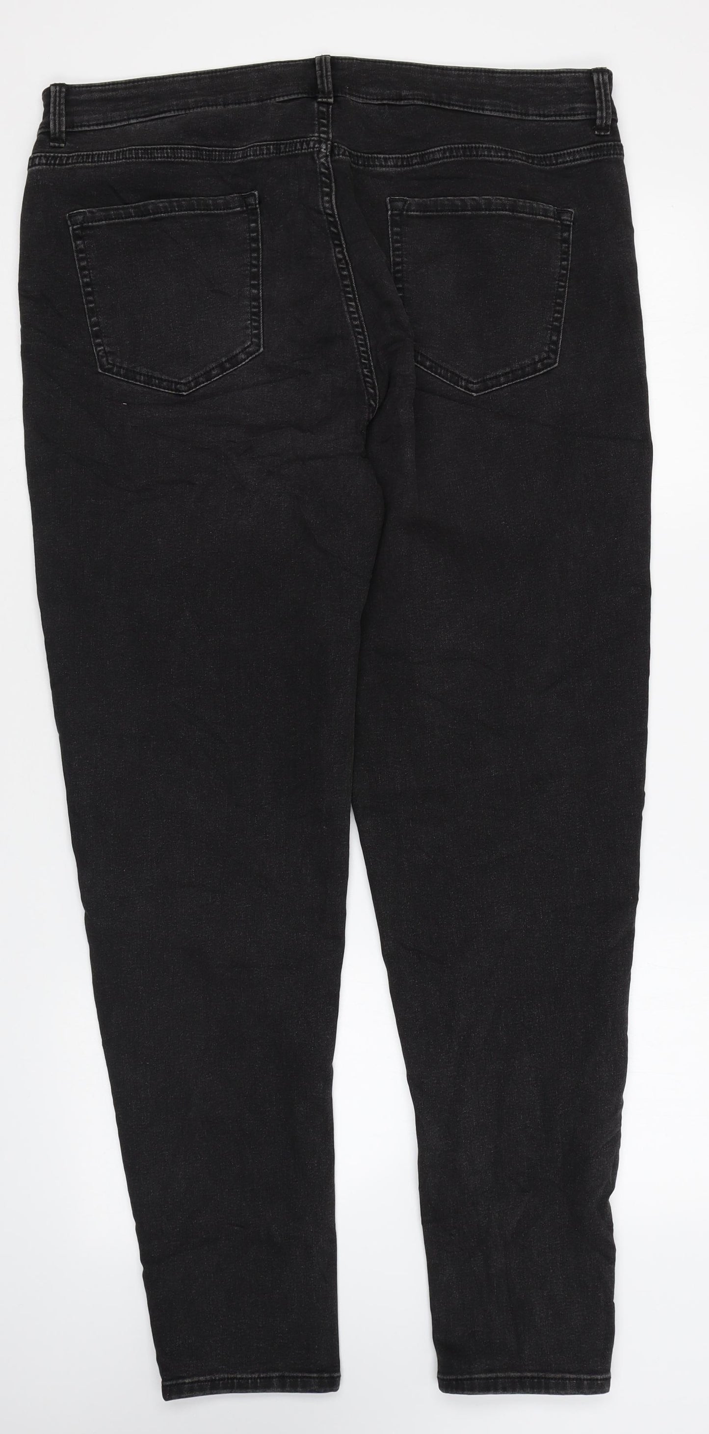 Marks and Spencer Womens Black Cotton Skinny Jeans Size 18 L30 in Regular Zip - Log