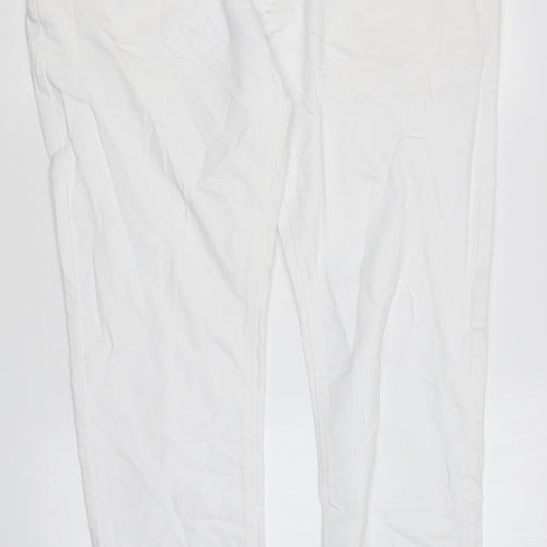 Marks and Spencer Womens White Cotton Skinny Jeans Size 38 in L30 in Regular Zip