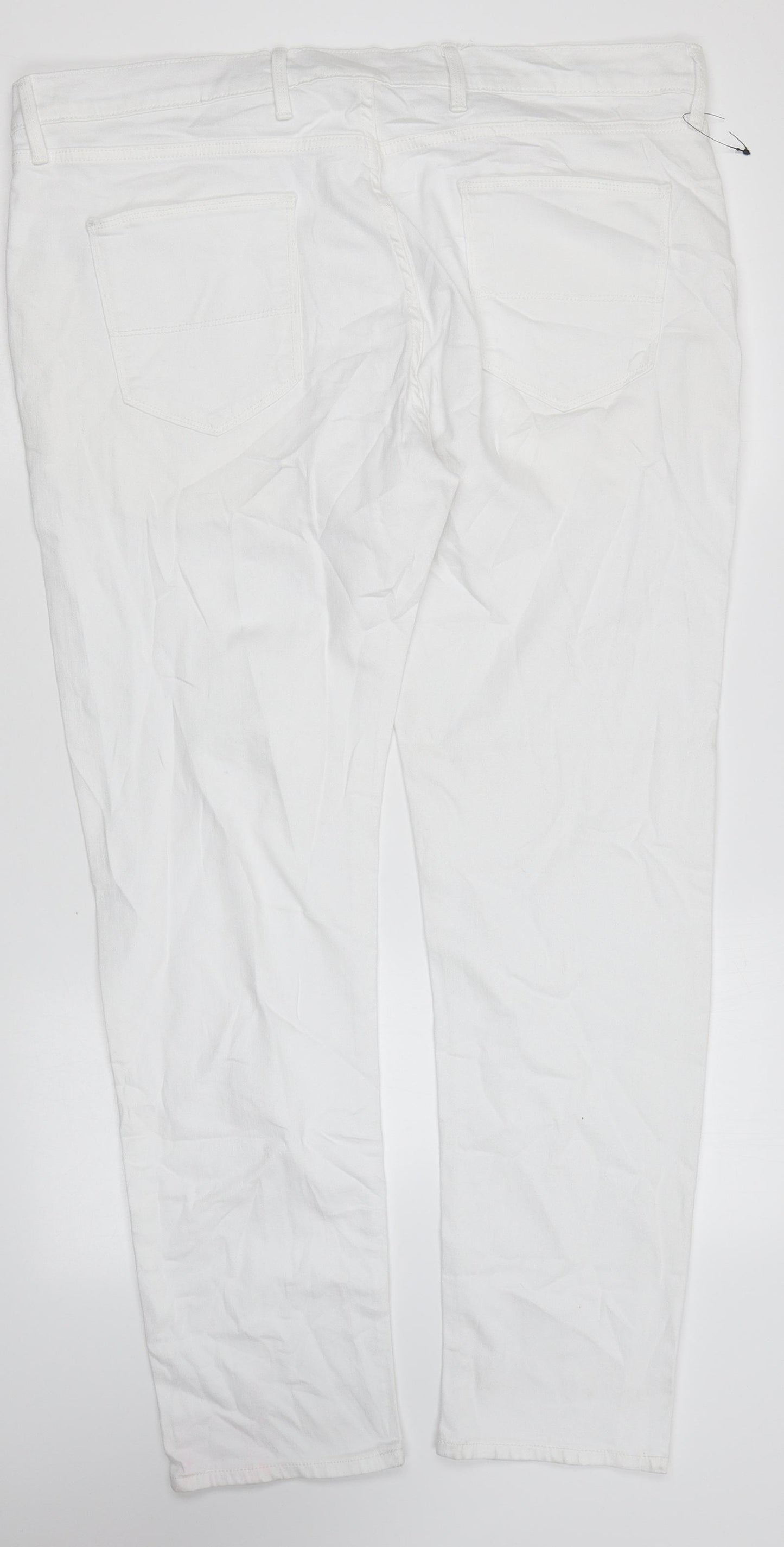 Marks and Spencer Womens White Cotton Skinny Jeans Size 38 in L30 in Regular Zip