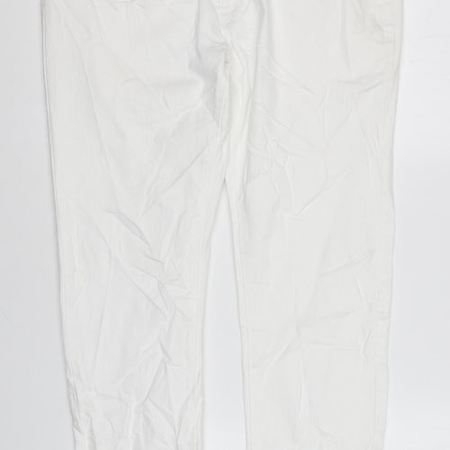 Marks and Spencer Womens White Cotton Skinny Jeans Size 34 in L31 in Regular Zip