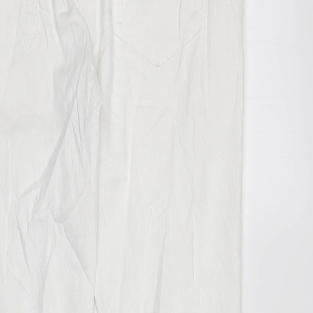 Marks and Spencer Womens White Cotton Skinny Jeans Size 34 in L31 in Regular Zip