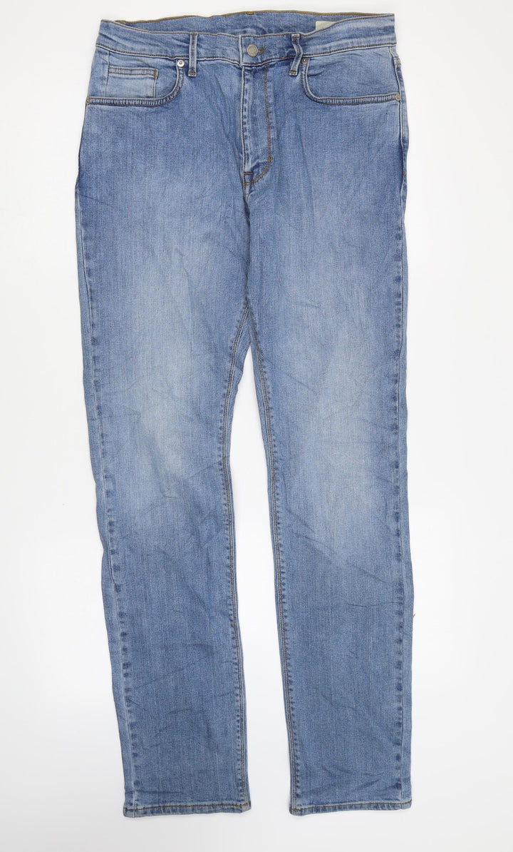 Marks and Spencer Womens Blue Cotton Skinny Jeans Size 30 in L33 in Regular Zip