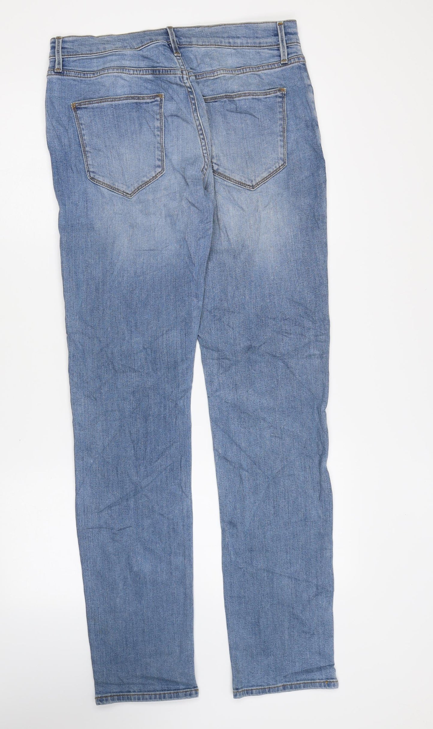 Marks and Spencer Womens Blue Cotton Skinny Jeans Size 30 in L33 in Regular Zip
