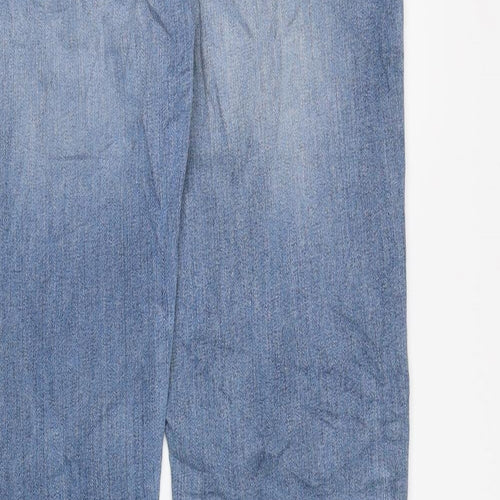 Marks and Spencer Womens Blue Cotton Skinny Jeans Size 30 in L33 in Regular Zip