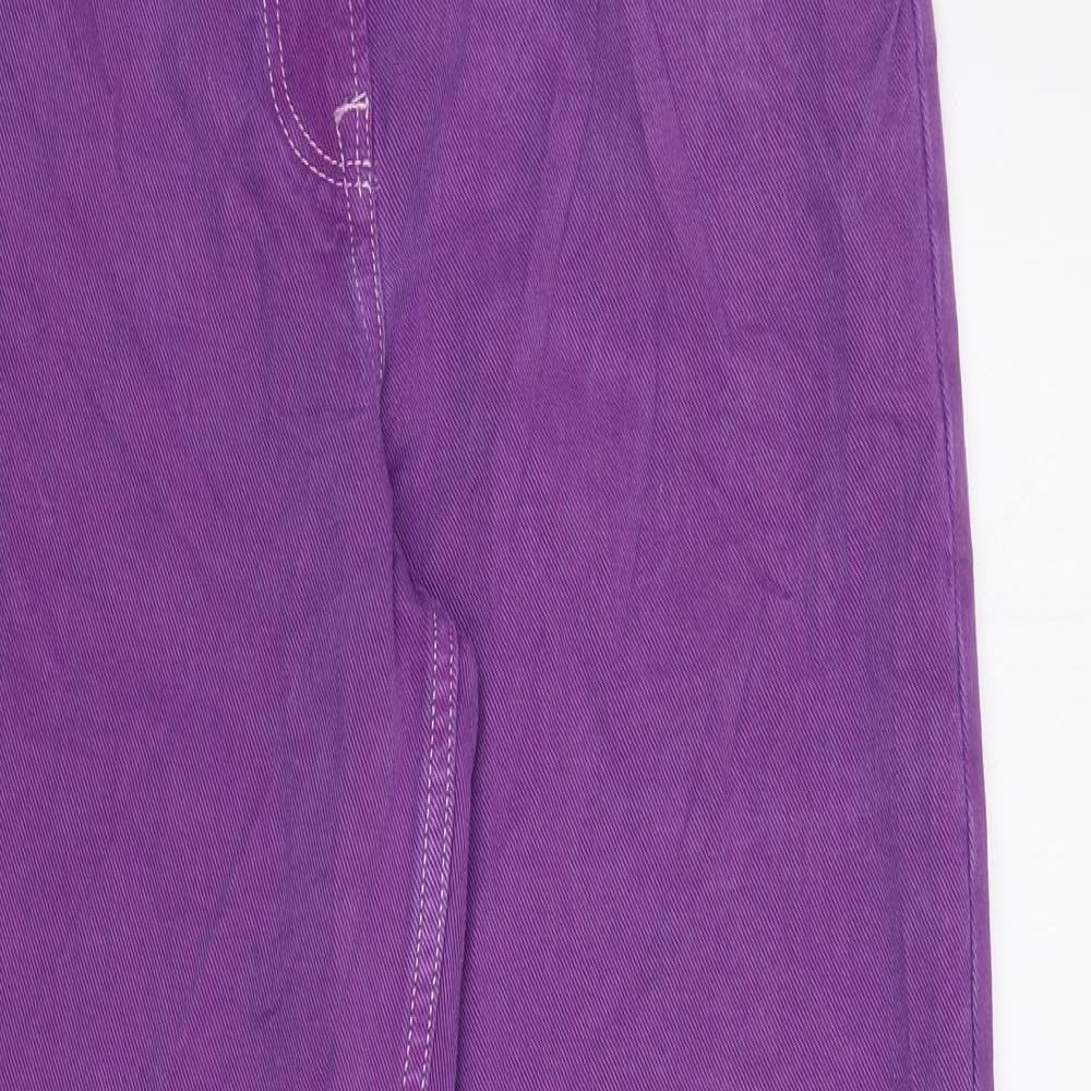 NEXT Womens Purple Cotton Wide-Leg Jeans Size 10 L31 in Regular Zip