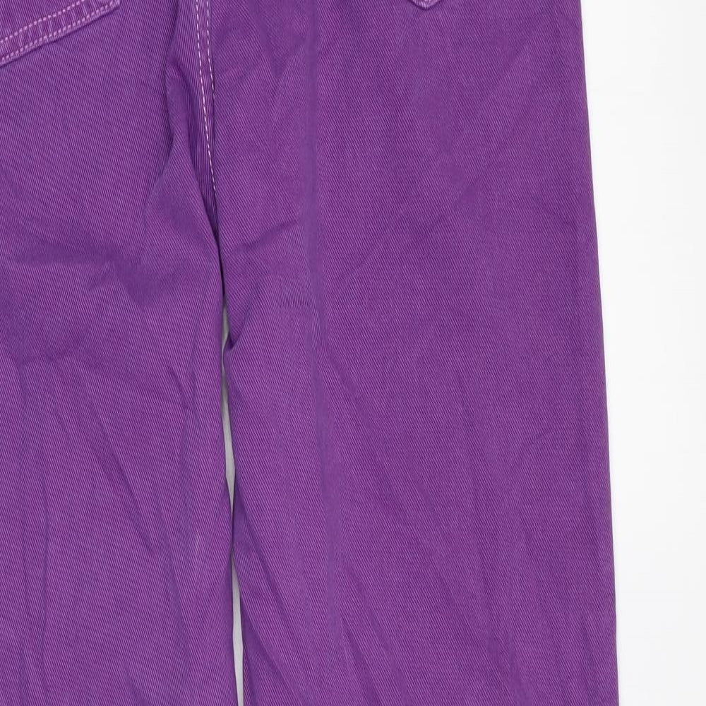 NEXT Womens Purple Cotton Wide-Leg Jeans Size 10 L31 in Regular Zip