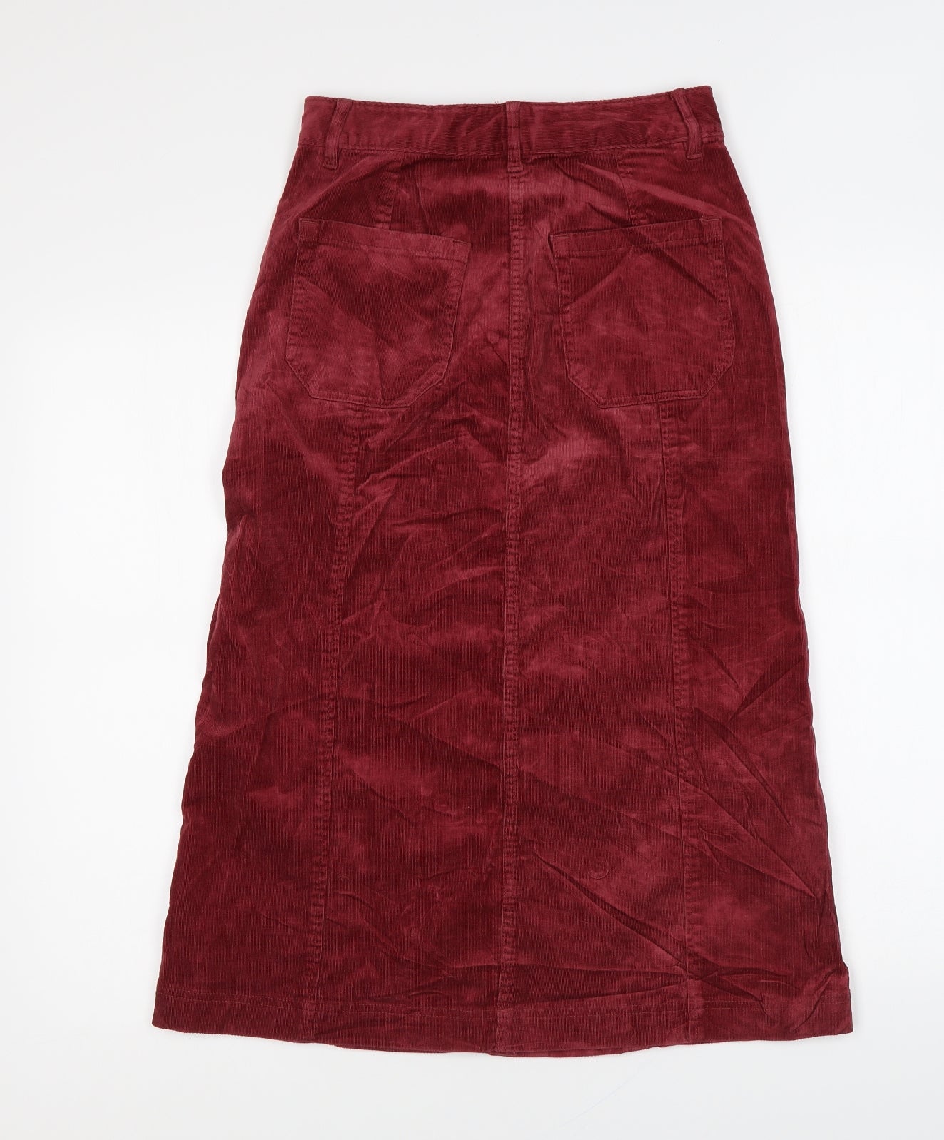 Per Una Womens Red Cotton A-Line Skirt Size 6 Button
