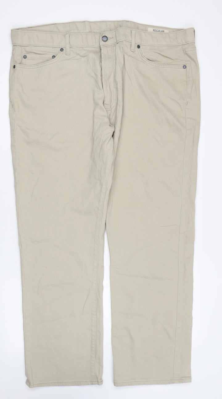 Marks and Spencer Womens Beige Cotton Skinny Jeans Size 42 in L31 in Regular Zip