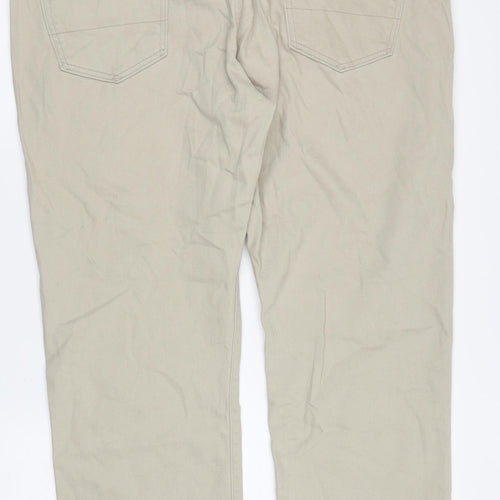 Marks and Spencer Womens Beige Cotton Skinny Jeans Size 42 in L31 in Regular Zip