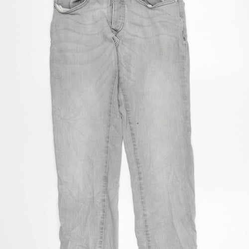 Topshop Womens Grey Cotton Skinny Jeans Size 28 in L27 in Regular Zip