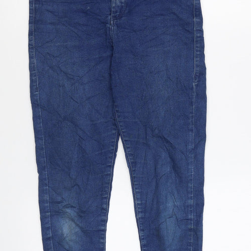 Topshop Womens Blue Cotton Skinny Jeans Size 28 in L22 in Regular Zip