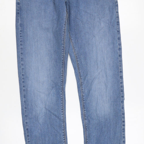 Marks and Spencer Womens Blue Cotton Skinny Jeans Size 30 in L33 in Regular Zip