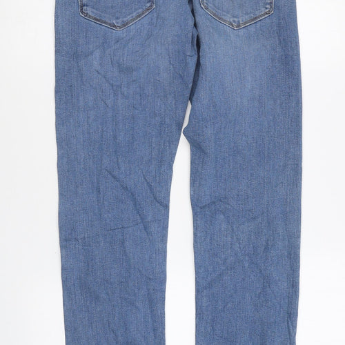 Marks and Spencer Womens Blue Cotton Skinny Jeans Size 30 in L33 in Regular Zip