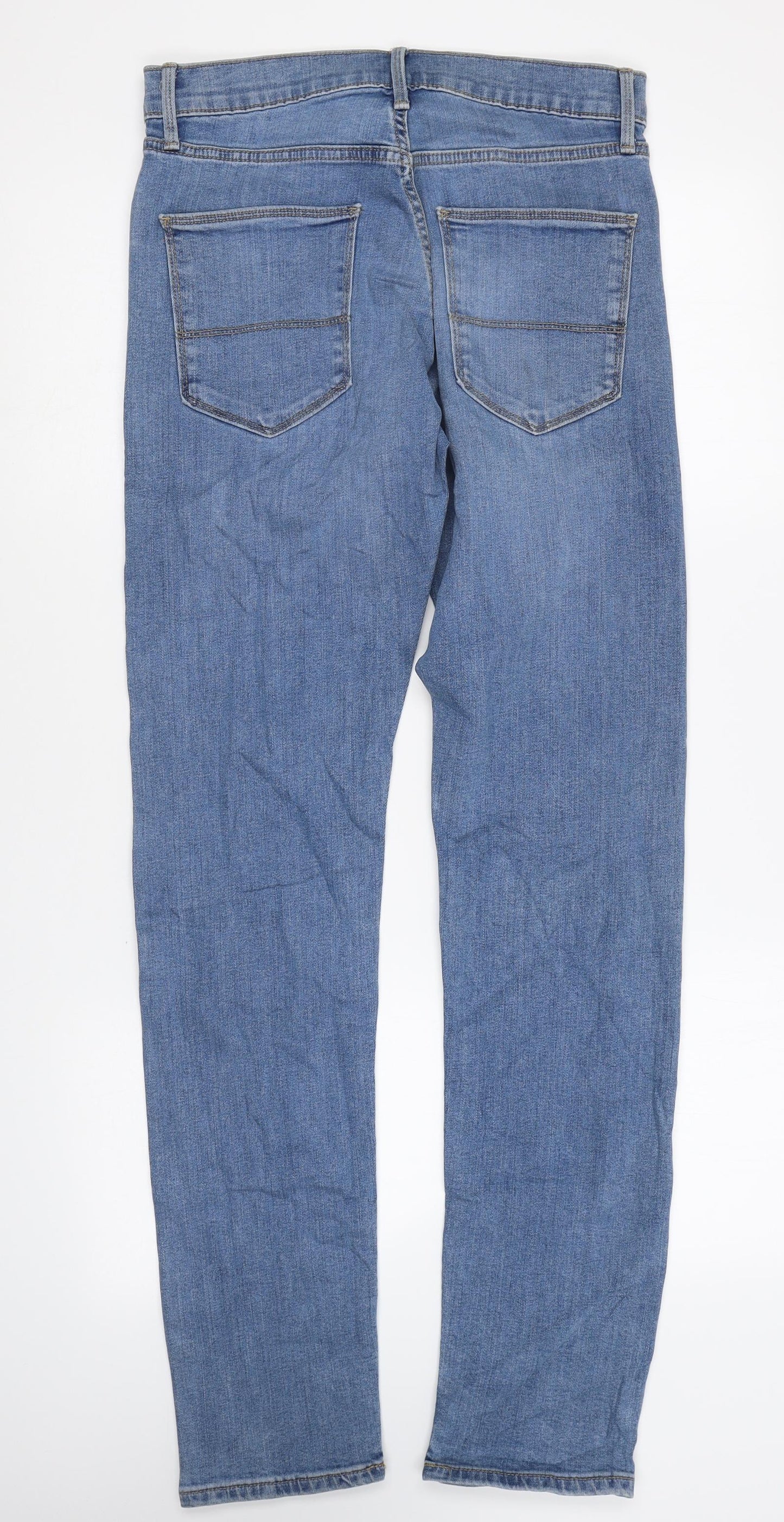 Marks and Spencer Womens Blue Cotton Skinny Jeans Size 30 in L33 in Regular Zip