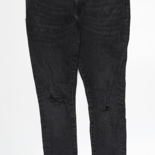 River Island Womens Black Cotton Skinny Jeans Size 30 in L26 in Regular Zip