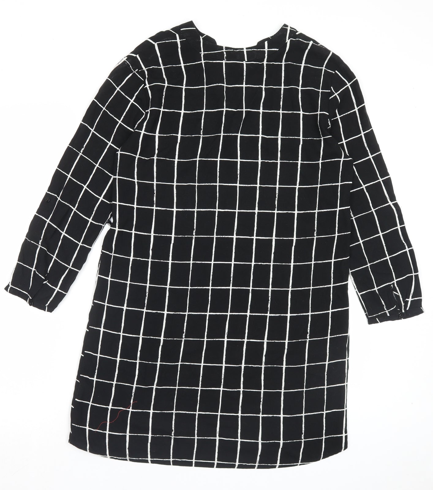 Atmosphere Womens Beige Plaid Viscose A-Line Size 12 V-Neck Pullover