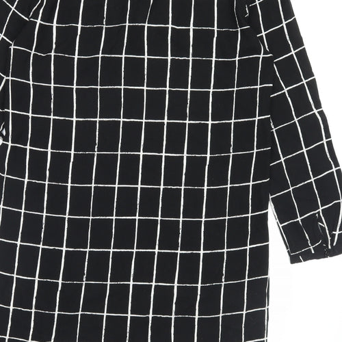 Atmosphere Womens Beige Plaid Viscose A-Line Size 12 V-Neck Pullover
