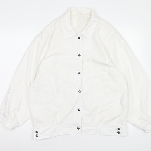Casual Woman Womens White Jacket Size 14 Button