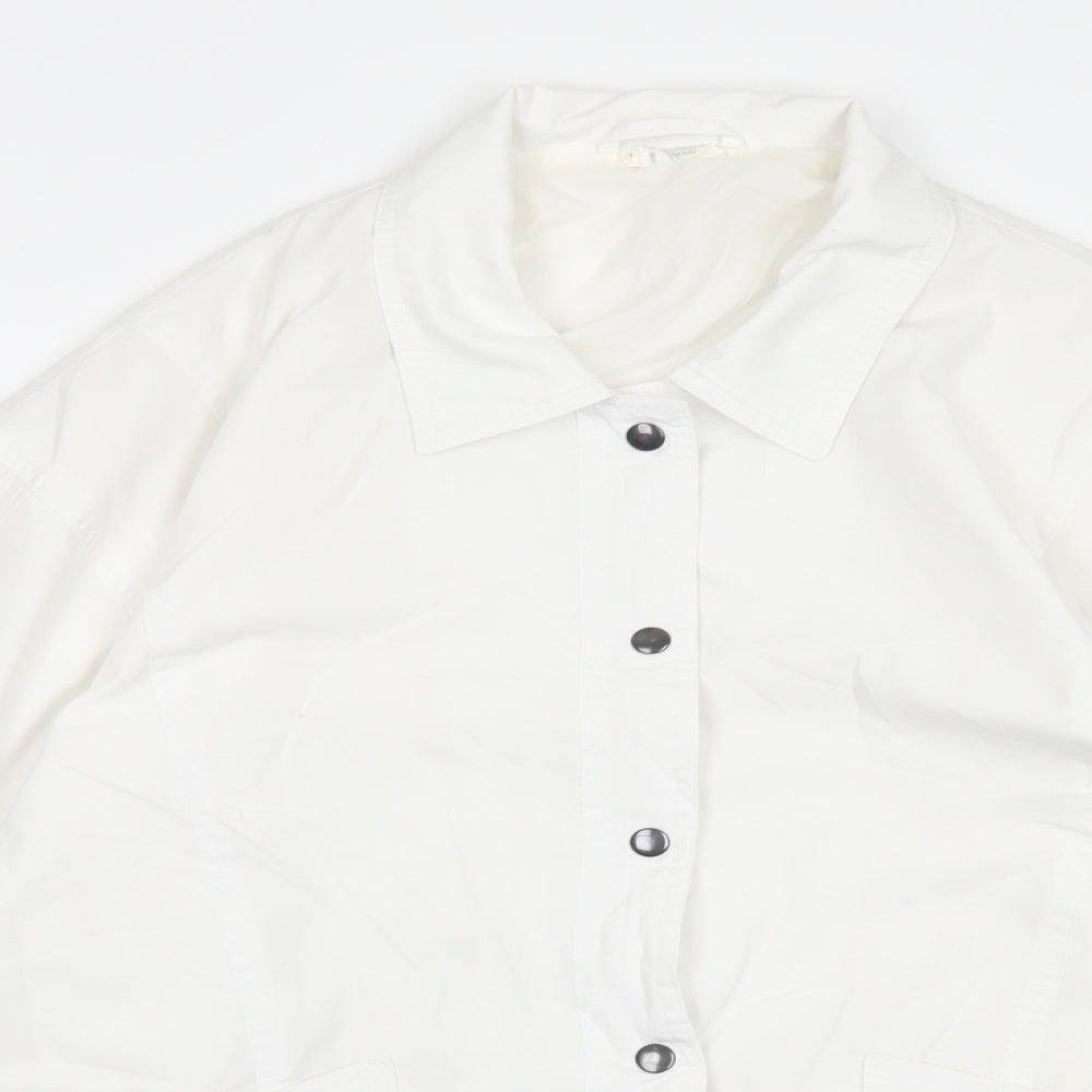 Casual Woman Womens White Jacket Size 14 Button