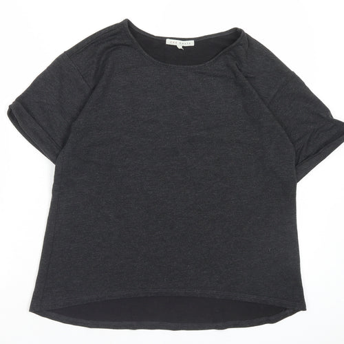 Red Haute Womens Grey Viscose Basic T-Shirt Size S Crew Neck