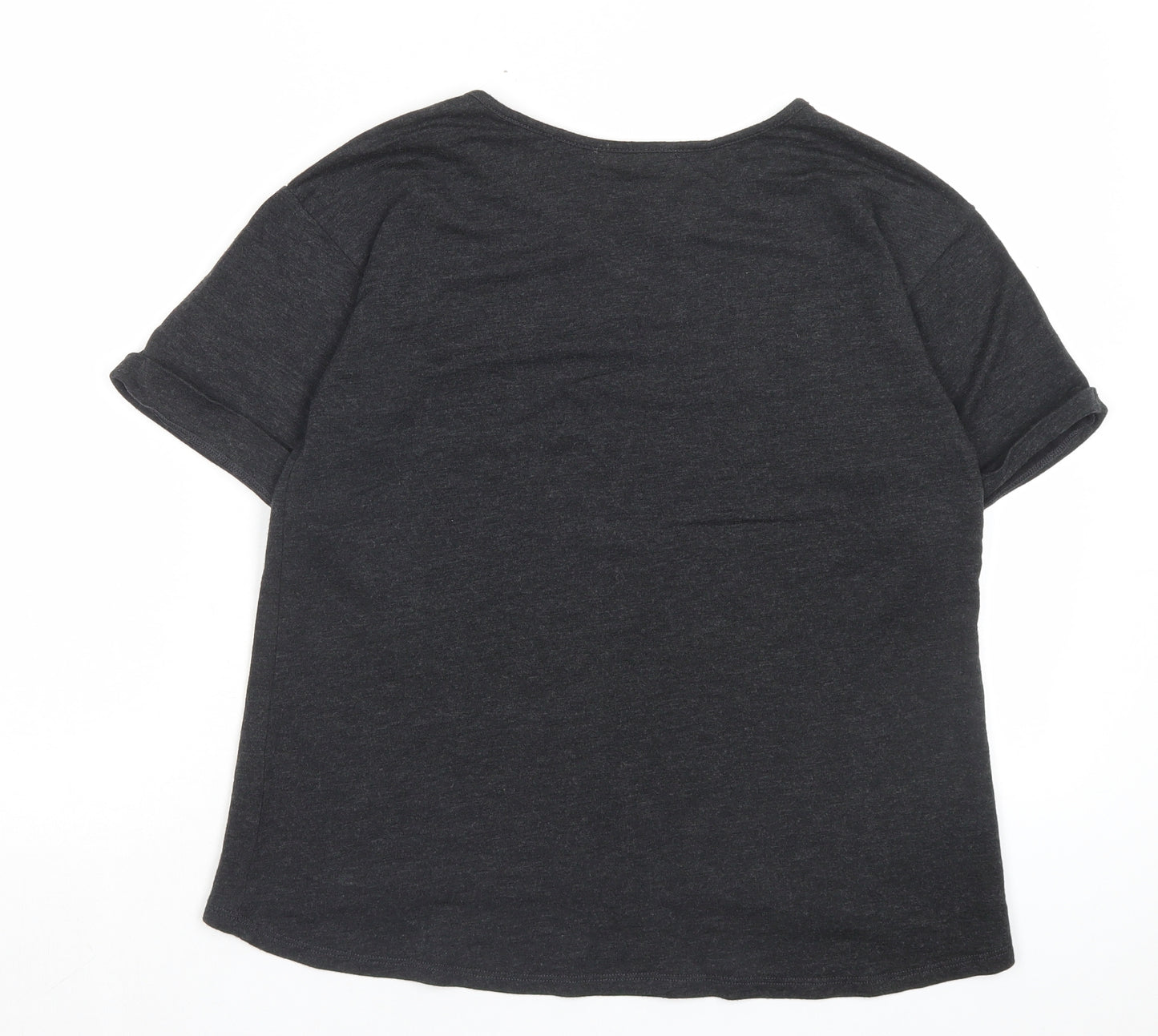 Red Haute Womens Grey Viscose Basic T-Shirt Size S Crew Neck