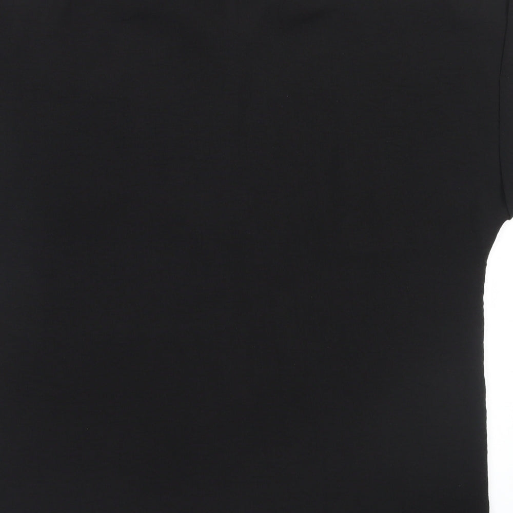 TU Womens Black Polyester Basic Button-Up Size 12 Collared - Pocket Detail