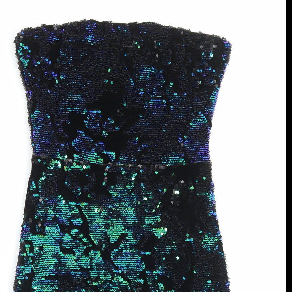 Missguided Womens Multicoloured Polyester Bodycon Size 10 Off the Shoulder Zip