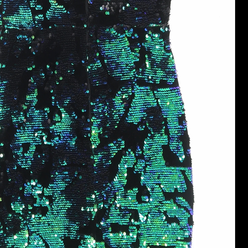 Missguided Womens Multicoloured Polyester Bodycon Size 10 Off the Shoulder Zip