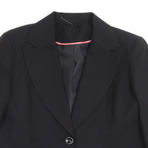 F&F Womens Black Jacket Blazer Size 14 Button