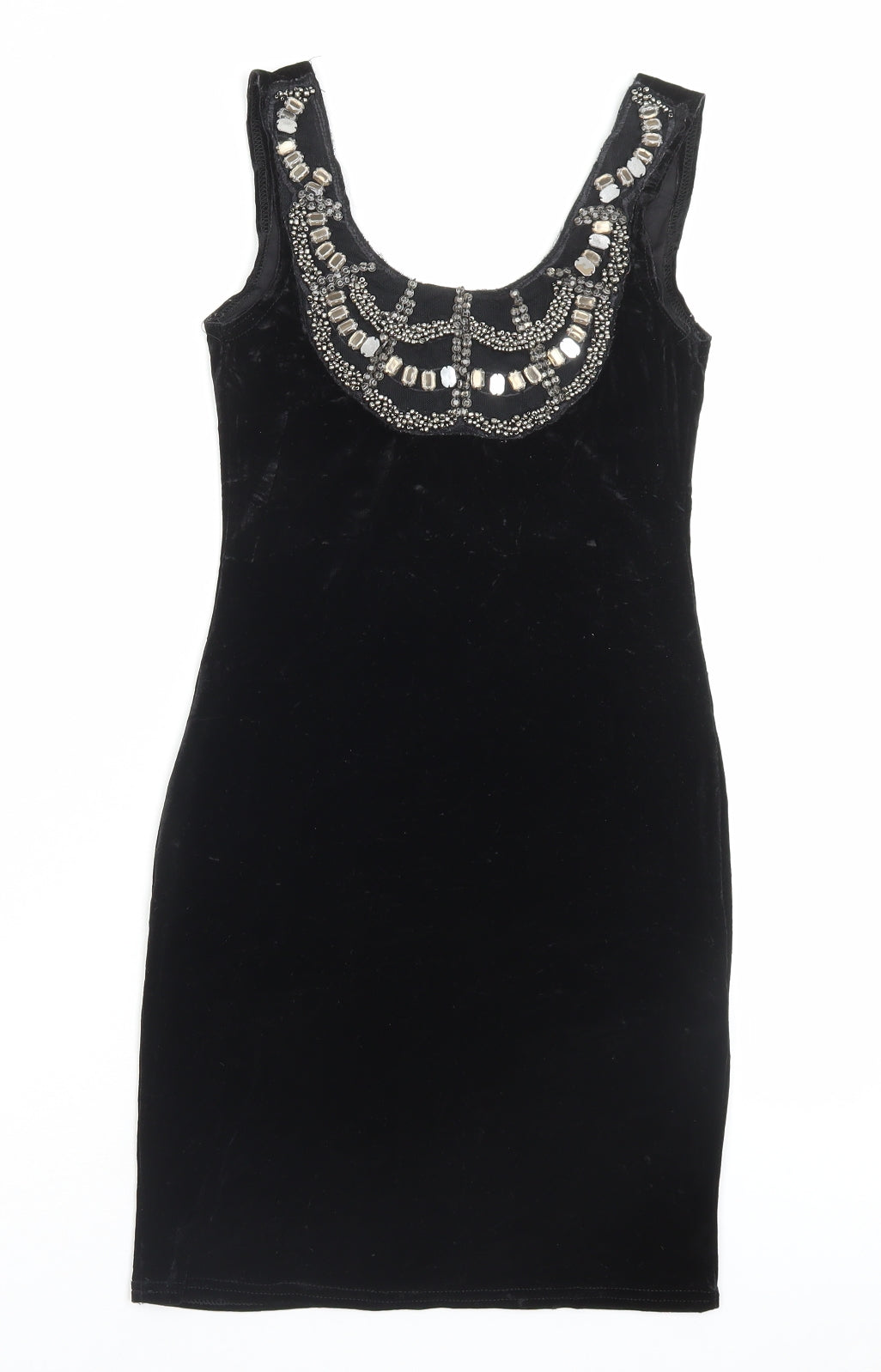 New Look Womens Black Polyester Bodycon Size 8 Scoop Neck Pullover