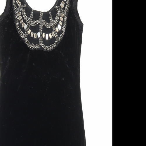 New Look Womens Black Polyester Bodycon Size 8 Scoop Neck Pullover