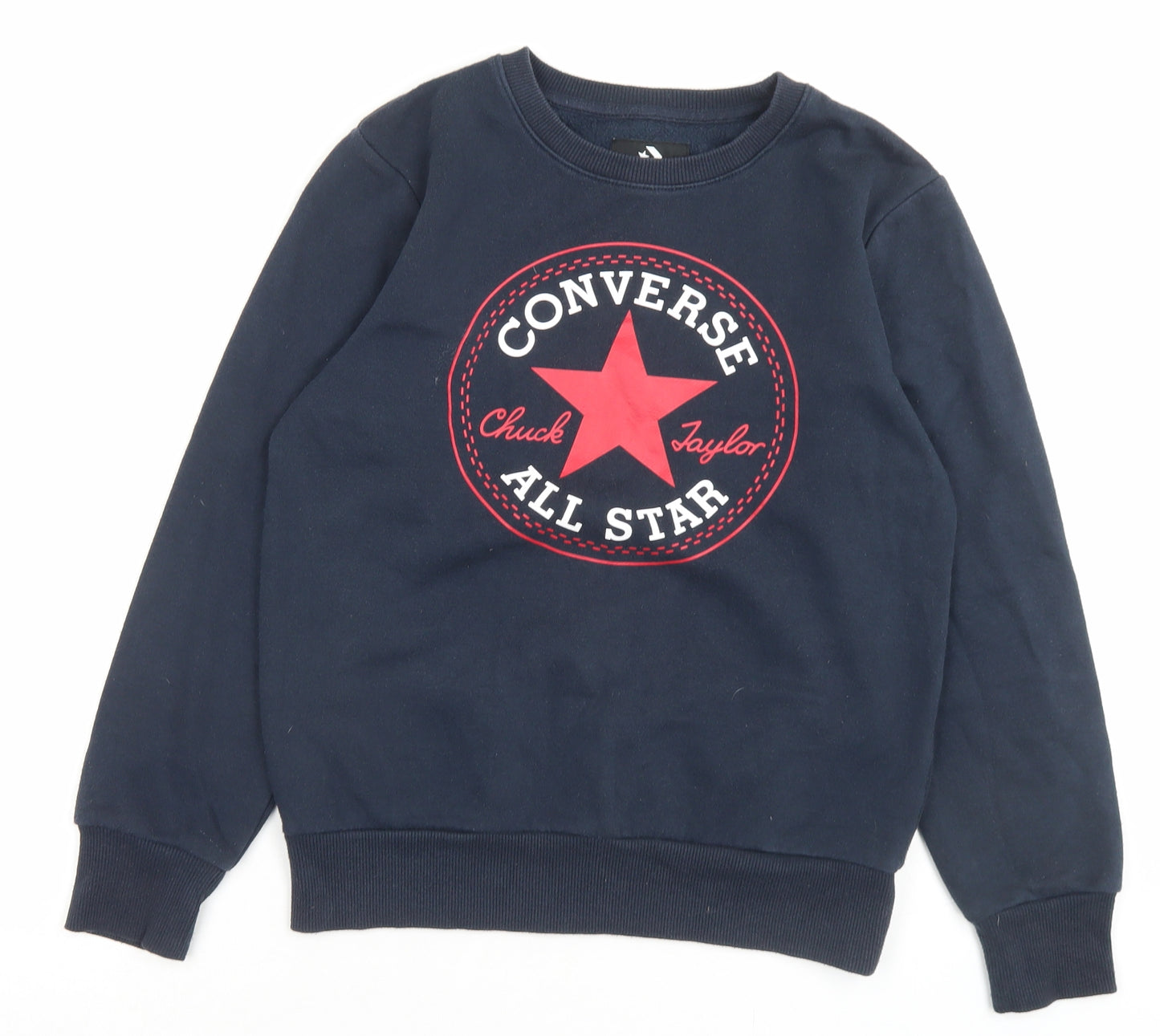 Converse Boys Blue Cotton Pullover Sweatshirt Size 10-11 Years Pullover