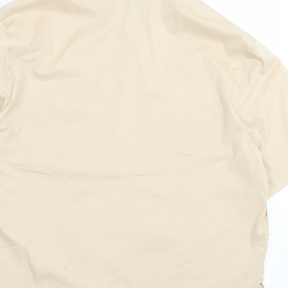 Primark Womens Beige Cotton Basic Button-Up Size 12 Collared