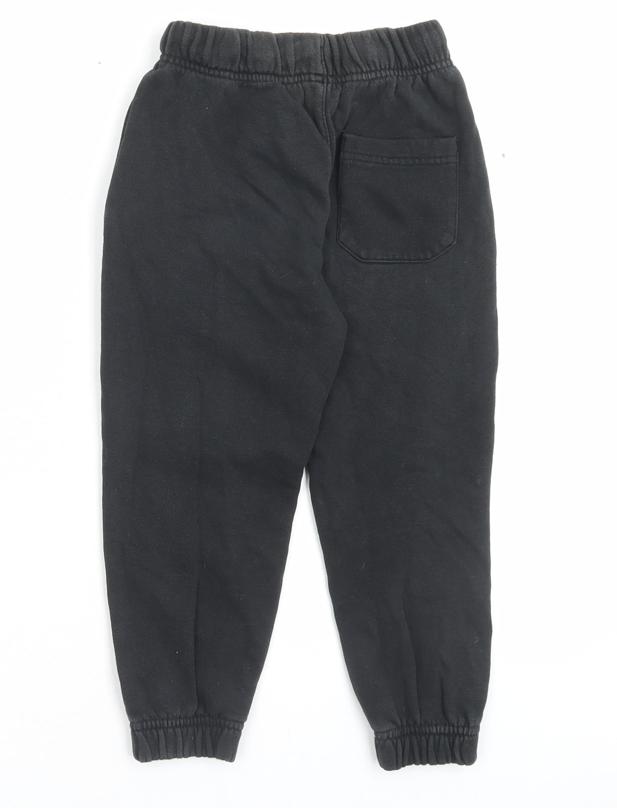 George Boys Black Cotton Jogger Trousers Size 4-5 Years Regular Drawstring - NYC
