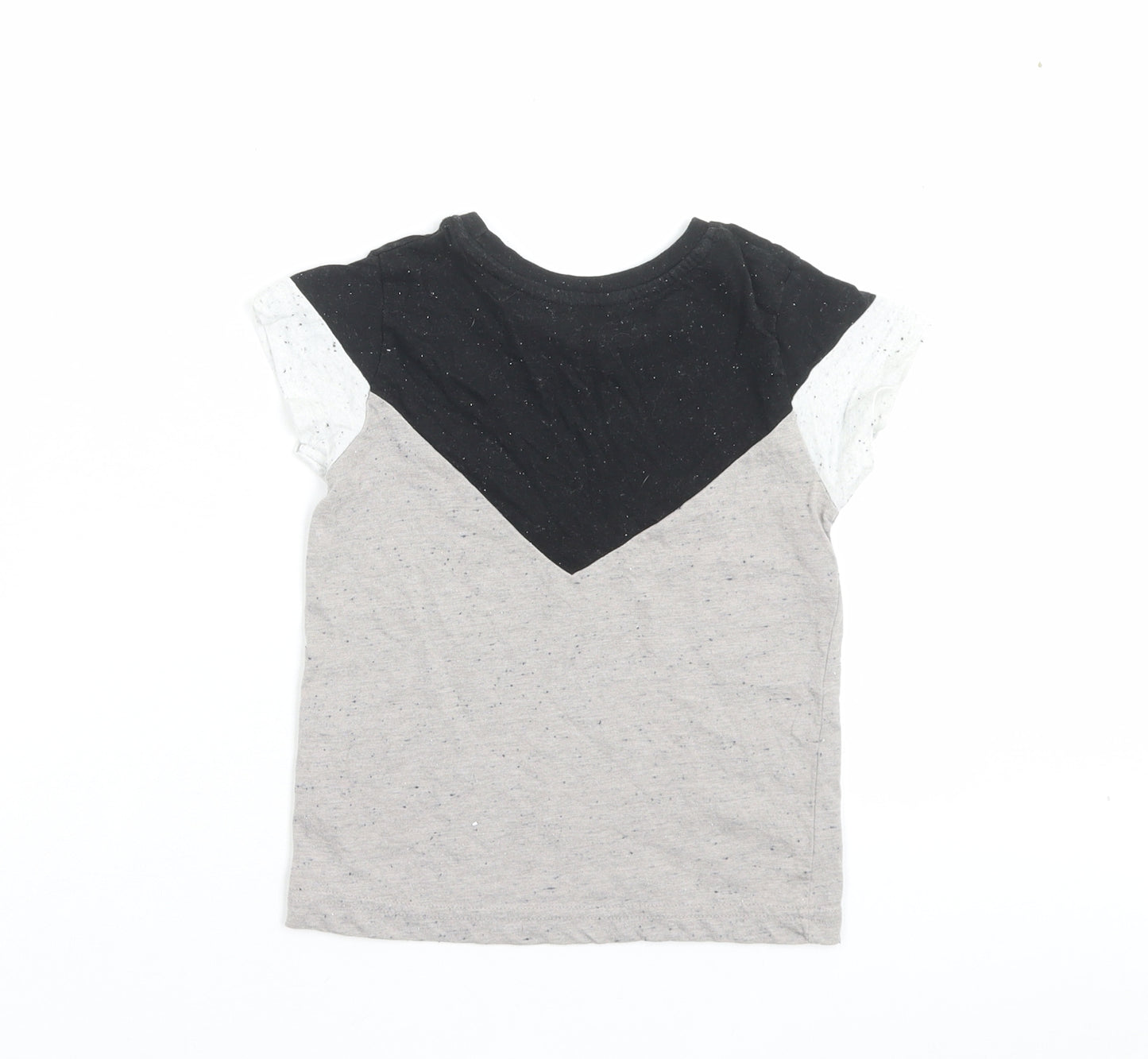 George Boys Grey Cotton Basic T-Shirt Size 4-5 Years Crew Neck Pullover