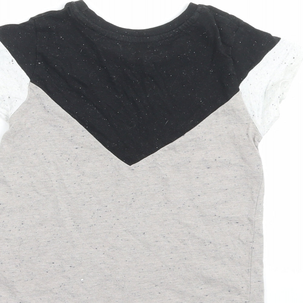 George Boys Grey Cotton Basic T-Shirt Size 4-5 Years Crew Neck Pullover