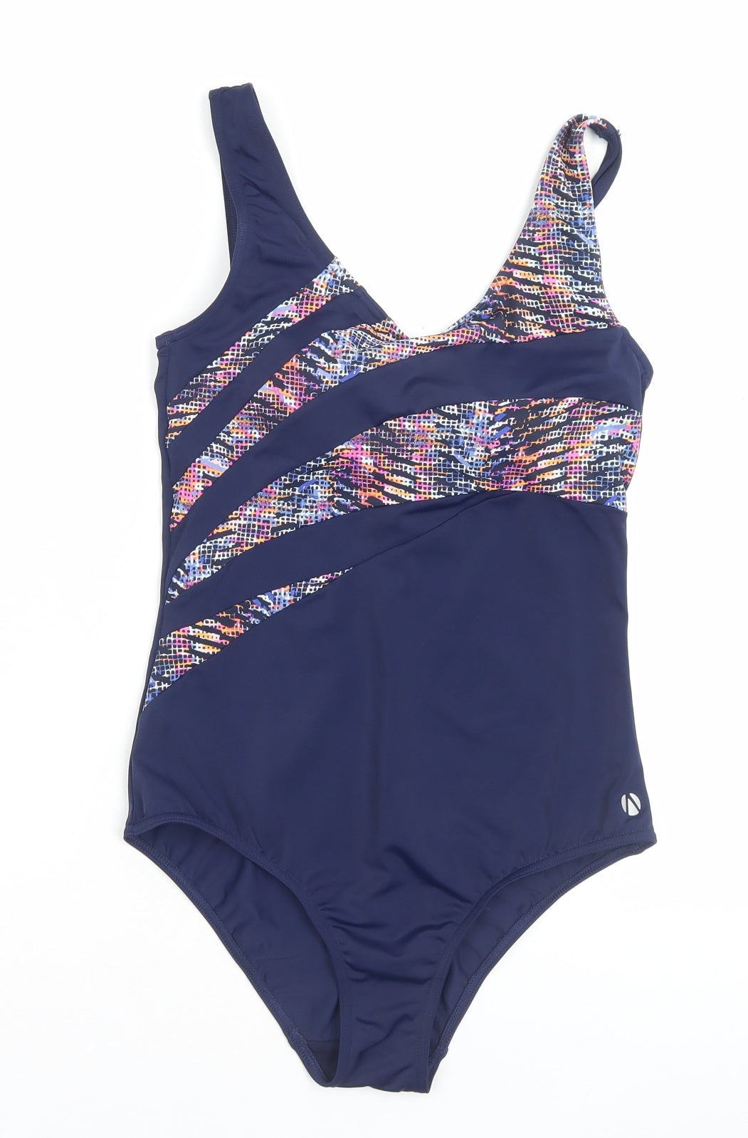 Marks and Spencer Womens Blue Geometric Polyamide One Piece Size 12