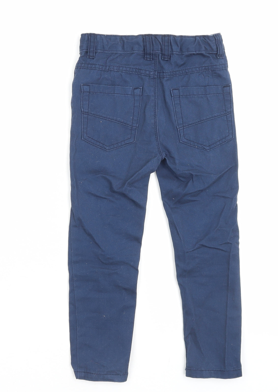 George Boys Blue Cotton Chino Trousers Size 4-5 Years Regular Button