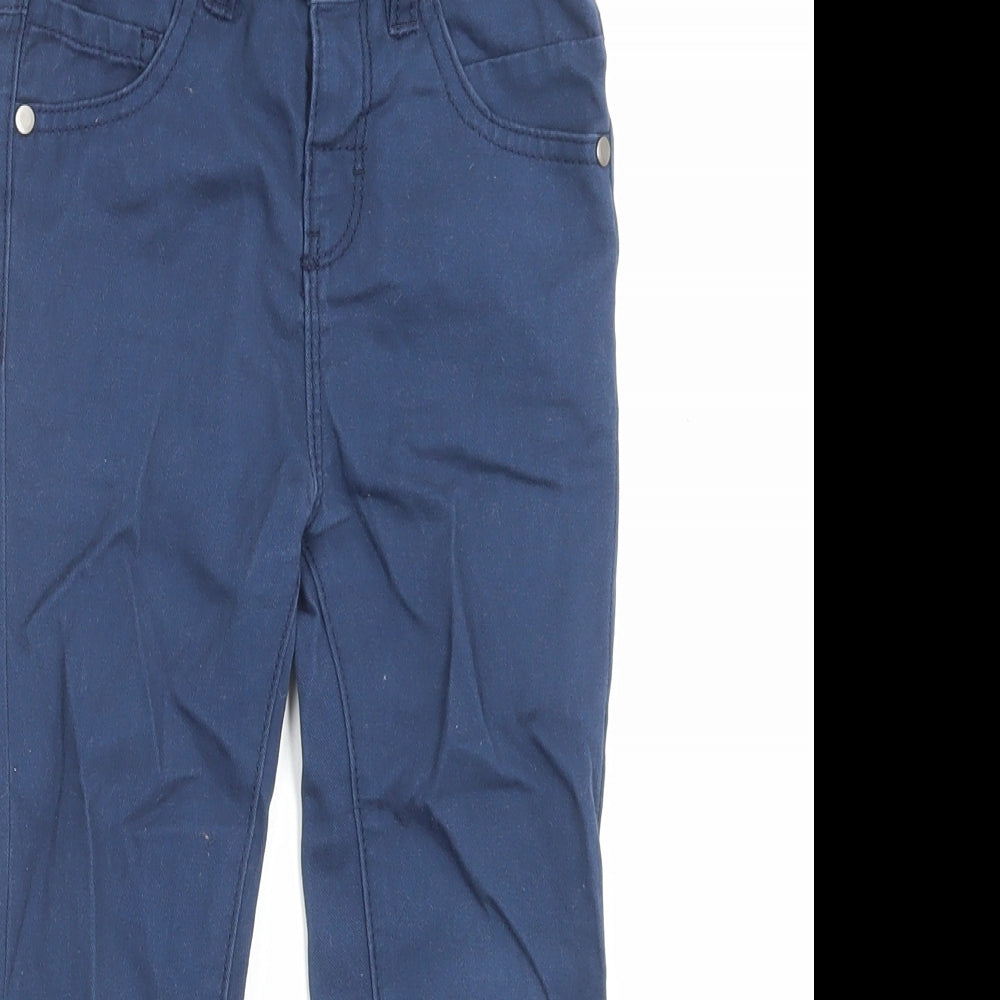George Boys Blue Cotton Chino Trousers Size 4-5 Years Regular Button
