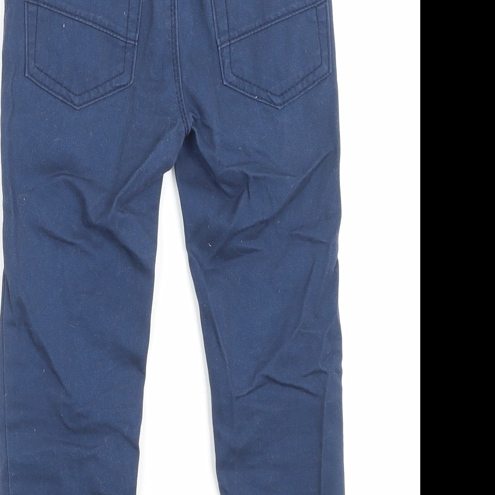 George Boys Blue Cotton Chino Trousers Size 4-5 Years Regular Button