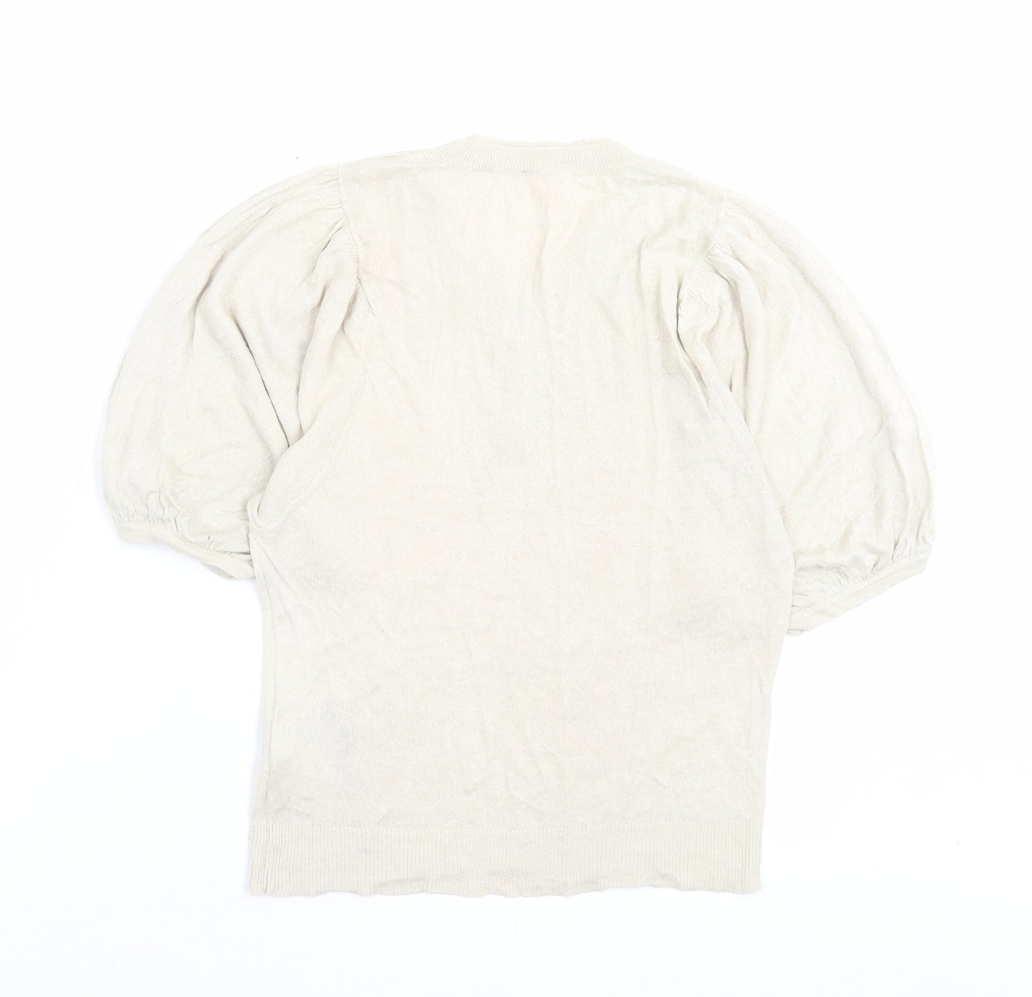 Pepe Jeans Womens Beige Silk Basic T-Shirt Size XS Scoop Neck
