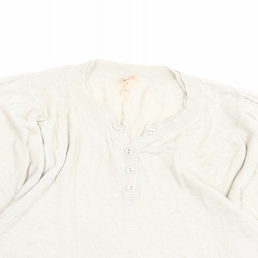 Pepe Jeans Womens Beige Silk Basic T-Shirt Size XS Scoop Neck