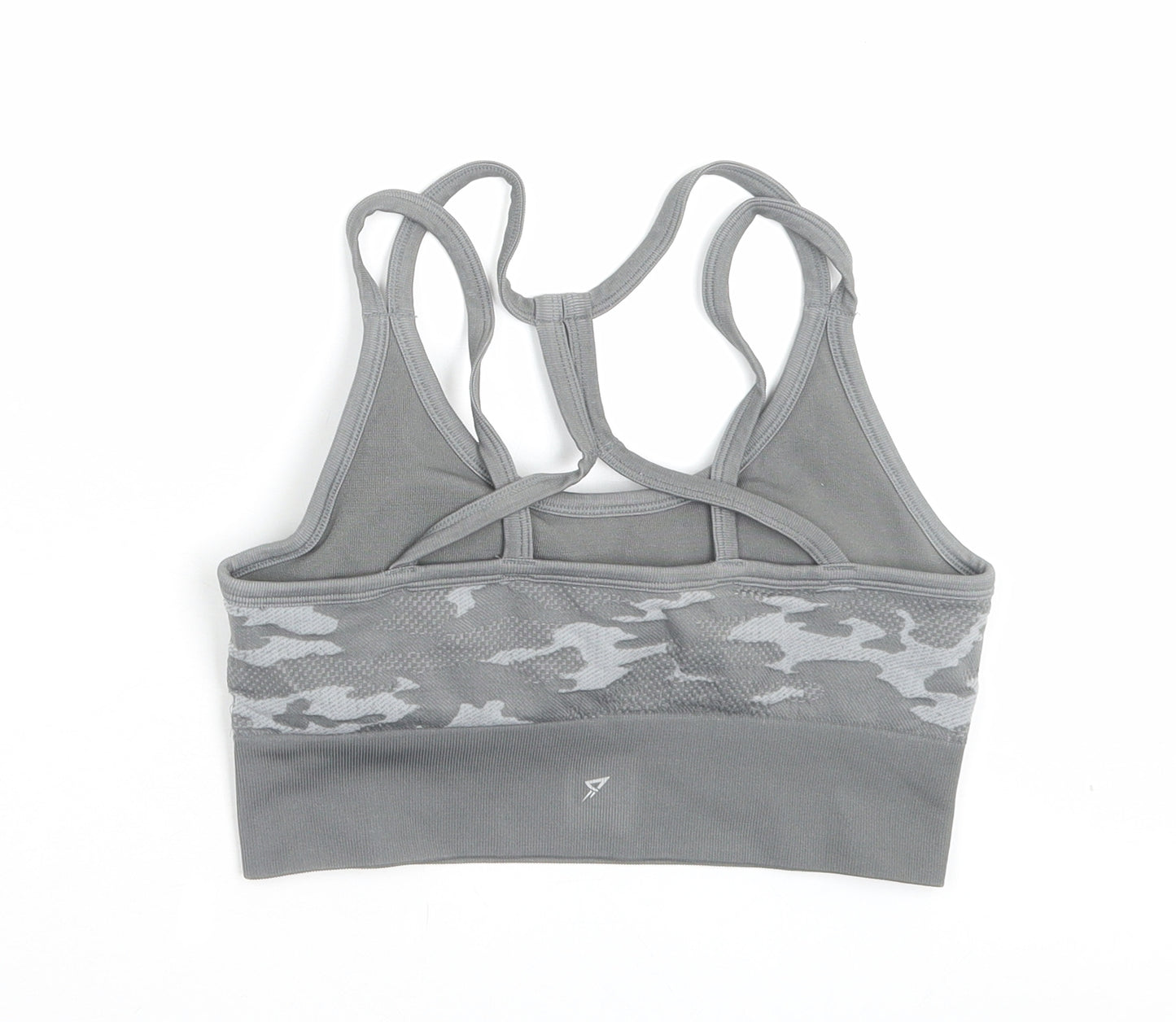 Primark Womens Grey Camouflage Polyamide Cropped Tank Size M V-Neck Pullover