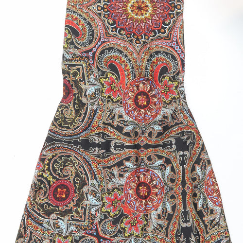 SheIn Womens Multicoloured Paisley Polyester A-Line Size S Square Neck Tie