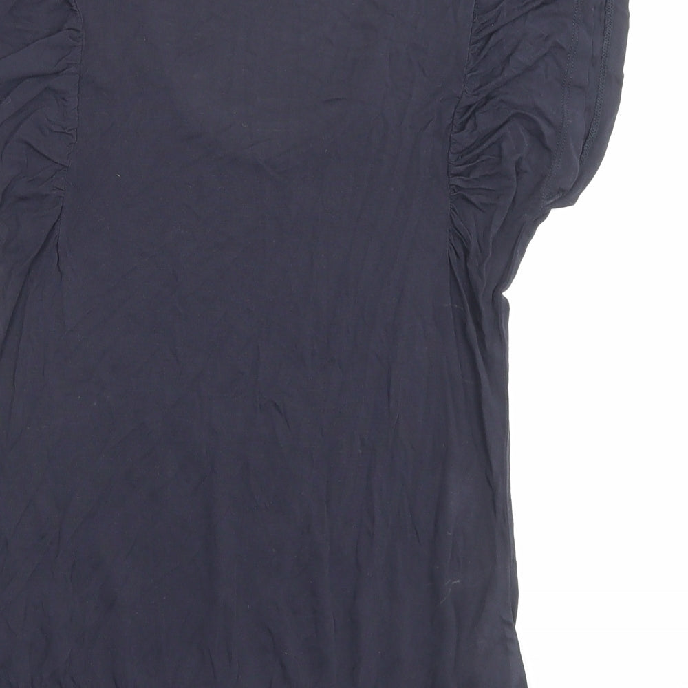 Jasper Conran Womens Blue Viscose Basic T-Shirt Size 10 Scoop Neck