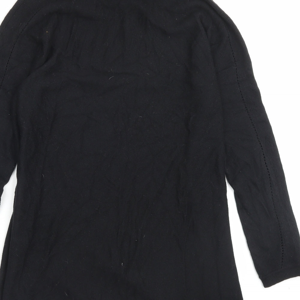 Ted Baker Womens Black Cotton Jumper Dress Size S Roll Neck Pullover