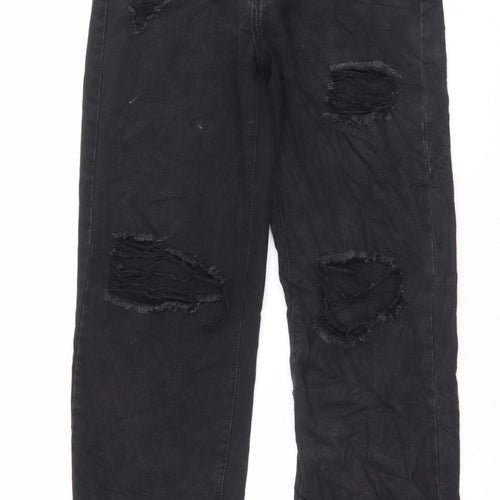 SheIn Womens Black Polyester Mom Jeans Size M L29 in Regular Button