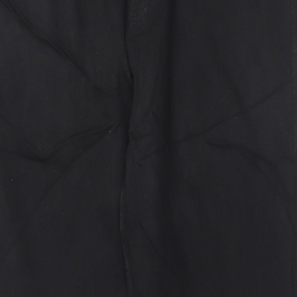 Marks and Spencer Mens Black Cotton Straight Jeans Size 34 in L33 in Regular Button - Long Leg